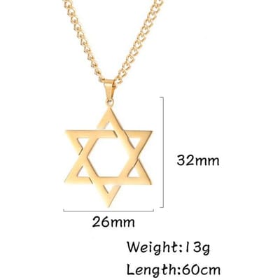 Hommes femmes à la mode Magen David étoile pendentif collier israël juif chaîne en acier inoxydable étoile de David croix breloque tour de cou bijoux
