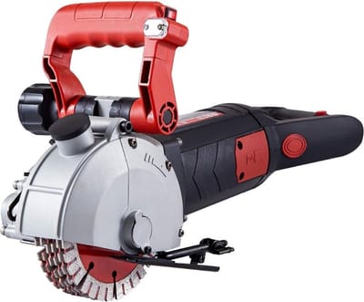 Muurfrees – Sleuvenfrees - Muurfrees Sleufmachine Met 8 Zaagbladen En Waterpomp – Sleuvenzaagmachine Met 41mm Groefdiepte – Muurgroeffrees Met Lasergeleiding – Betonfrees