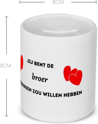 Akyol - jij bent de broer die iedereen zou willen hebben Spaarpot - Broer - geweldige broer - liefste broer - verjaardag - cadeau - kado - bedankje - geschenk - 350 ML inhoud