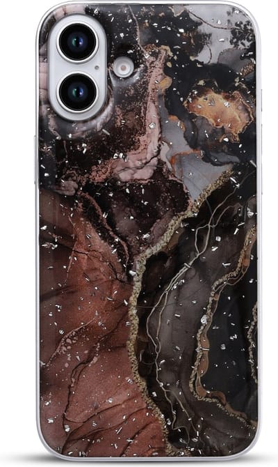 Casemania Hoesje Geschikt voor Apple iPhone 16 - Zwart - Marmer Back Cover met Camera Bescherming - Geschikt voor MagSafe