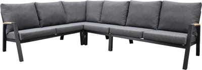 Montenegro hoek loungeset 4 delig antraciet aluminium
