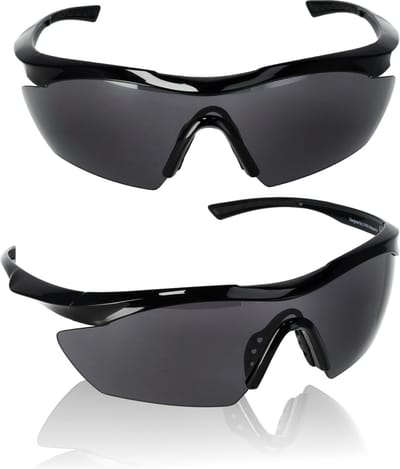 Fietsbril met hoes | Sportbril | Racefiets | Mountainbike | MTB | Sportfiets Bril | Zonnebril | UV-bescherming | Zwart | Transparante Lens - Gepolariseerde / UV400 Anti-condens bril