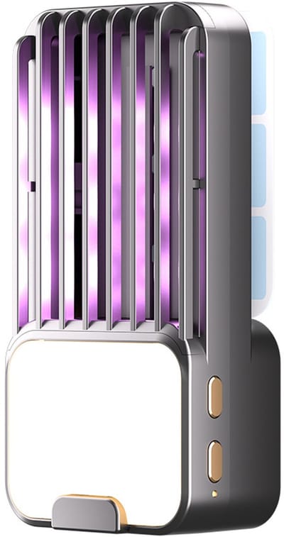 Anti-muggenlamp, afweermiddel tegen vliegen en knutten – 3-in-1 UV-muggenval, oplaadbaar, elektrische muggenverdelger – voor binnen en buiten.