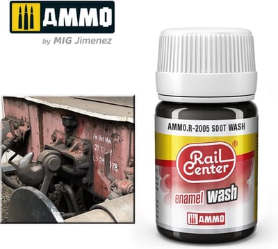 AMMO by Mig Jimenez Modelbouwdecoratie - MIG R2005 Rail Center - Soot - Enamel Wash - 35 ml Effecten potje