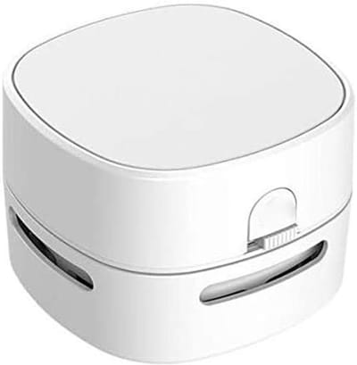 Mini desktop stofzuiger - USB oplaadbaar en draadloos - Mini kruimelzuiger – Draagbare tafelstofzuiger - Het schoonmaken van toetsenborden potloden en gummen van leerlingen - Ingebouwde afvalbak - Wit