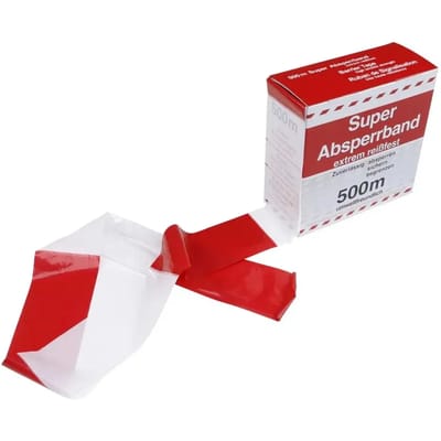 Nastro Segnaletico Afzetlint rood/wit - 500 meter scheurbestendig lint - 80 mm