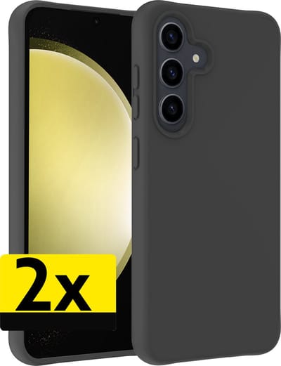 Hoesje - 2 Stuks - Geschikt voor Samsung Galaxy S23 FE - Sterk & Shockproof - Case Siliconen - Back Cover - Telefoon Hoes - Telefoonhoesjes - Zwart