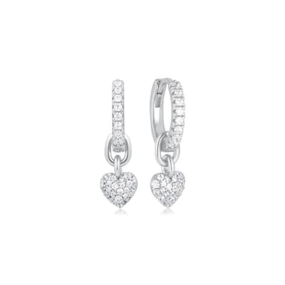 Sif Jakobs Caro oorbellen - SJ-E72352-CZ - Zilver met zirkonia - Oorhangers met elegant hartje