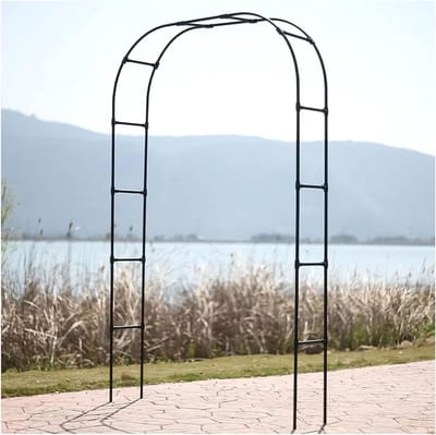 Metalen Tuinboog - Decoratieve boog - Tuindecoratie - Roestwerende coating - B200*230cm - Zwart