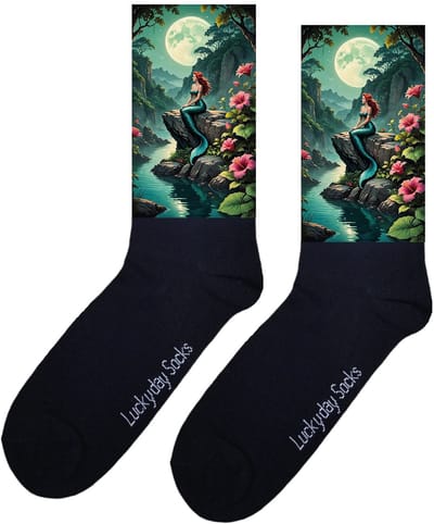 Zeemeermin - Opkikkertje - Trend nu - Grappige sokken - Valentijn cadeau - Verjaardag cadeau - BFF - Fantasie - Grappige sokken - Leuke sokken - Vrolijke sokken - Kerst sokken - Vaderdag - Moederdag - Socks maken Happy - 37-44 - LuckyDay Socks