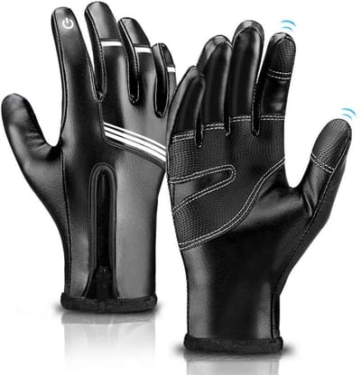Dailygoody - Lederen handschoenen - Touchscreen - Waterdicht en winddicht - Zwart - Winterhandschoenen - Geschikt voor heren en dames