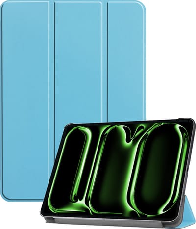 Hoesje Geschikt voor Apple iPad Pro (2024/2025) - 11 inch - Dun & Stevig - Trifold Bookcase - Hard Cover - Hardcover Book Case - Tablet Hoes - Lichtblauw