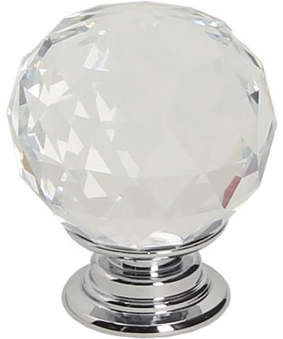 Gamet - Meubelknop - Kristallen Knop - Metaal Voet - 30mm