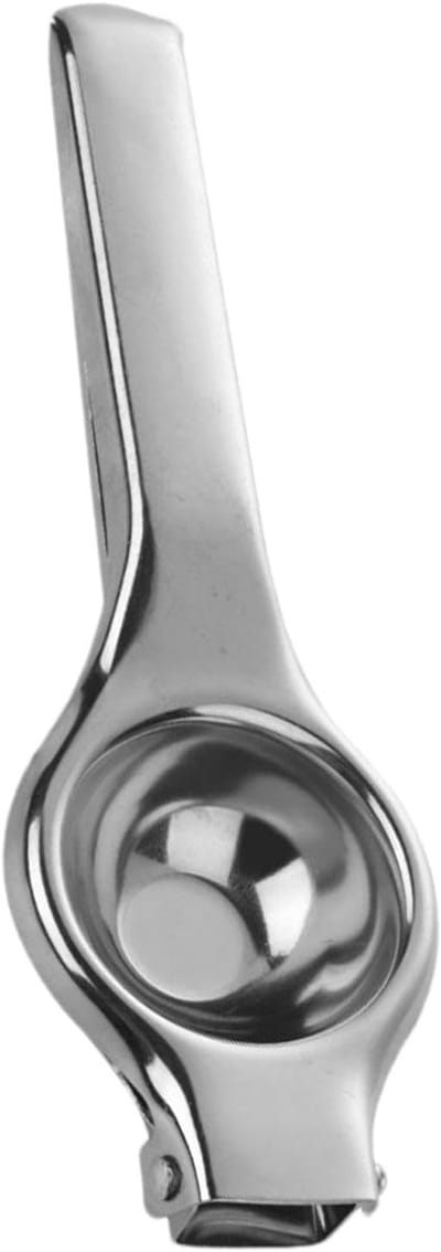 Citroenpers Roestvrij Staal - Handpers Citrus - Sap Persen Thuis - Antislip Handvat - 20.5 cm Lengte - Natuurlijke Kleur