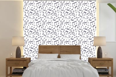 Behang - Fotobehang Muzieknoten - Patronen - Muziek - Breedte 240 cm x hoogte 240 cm
