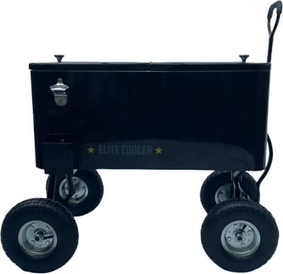 EliteCooler Bolderwagen Koelbox met Luchtbanden - Zwart - Cooler Black Edition