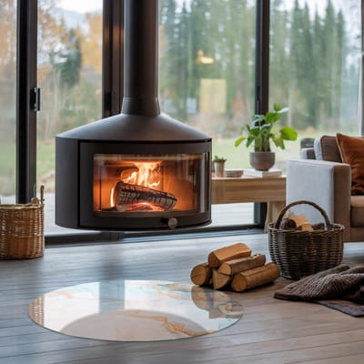 Coloray Vloerplaat Houtkachel - Plaat onder Houtkachel - 80 cm x 80 cm - Kachel Onderplaat - Turkoois Vloerplaat Kachel - Onderplaat - Onderplaat Kachel - Houtkachel Vloerplaat - Onderplaat Voor Houtkachel