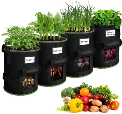 Famanu – Aardappelkweekzakken 4 stuks, 10 gallon, ademende stof