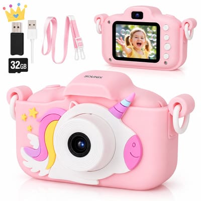 Sounix Digitale Kindercamera HD 1080p - 32GB SD-kaart - Digitale Camera met Selfiecamera - Fototoestel voor Kinderen - Roze