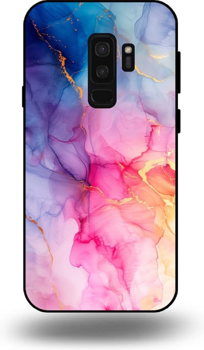 Smartphonica Telefoonhoesje geschikt voor Samsung Galaxy S9 Plus met marmer opdruk - TPU backcover case marble design - Regenboog geschikt voor Samsung Galaxy S9 Plus