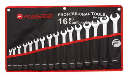 FORSAGE F-5161M - Ringsteeksleutel Set - 16-delig - Chroom-Vanadiumstaal - 6-24 mm