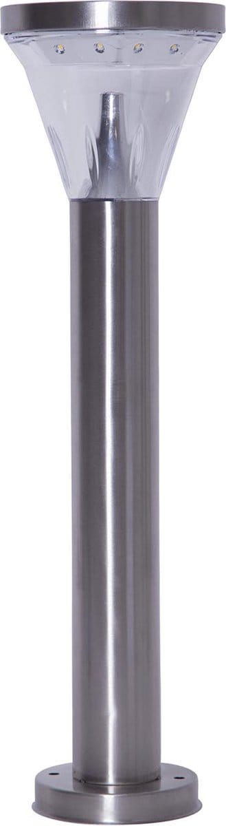 Star Trading Solar paalverlichting Narona, padlamp, zilver, LED, schemersensor, warm wit, buiten, 50 cm