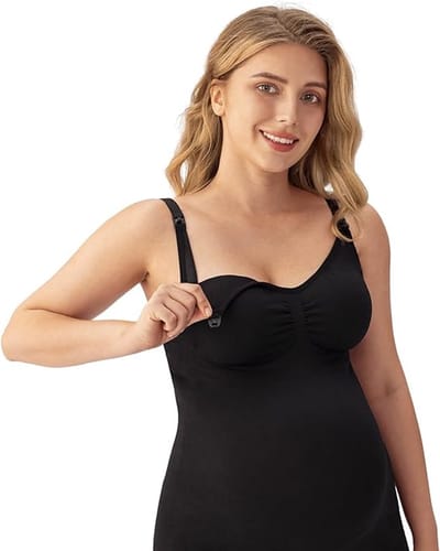 De Millennials duurzame voedingshemd met shapewear - Maat XL- Zwart - ondergoed -pas geboren baby - comfortabeler - Baby - borstvoedingkleding - voeding - BH - Naadloze Voedingstop Seamless - handig- geboortevoorbereiding