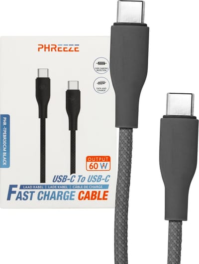 USB-C naar USB-C Kabel - 1 Meter - 60W Super Fast Charge - Ultra Sterk en Flexibel - Geschikt voor Apple CarPlay, Android Auto - USBC Kabels