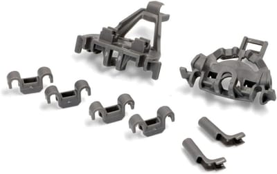Vaatwasser Mandklemmen - Onderdelen Set - Vaatwasser Reparatie - Complete Set 8 Stuks - Vaatwasserbestendig - Grijs