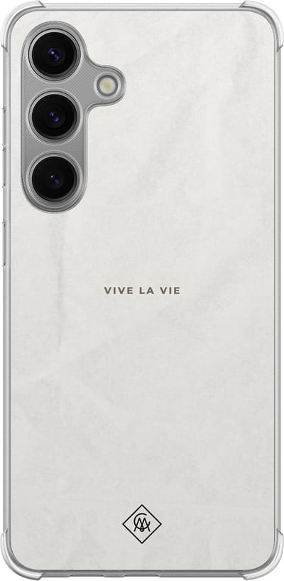 Casimoda® hoesje - Geschikt voor Samsung Galaxy S24 Plus - Vive La Vie - Shockproof case - Extra sterk - TPU/polycarbonaat - Multi, Transparant