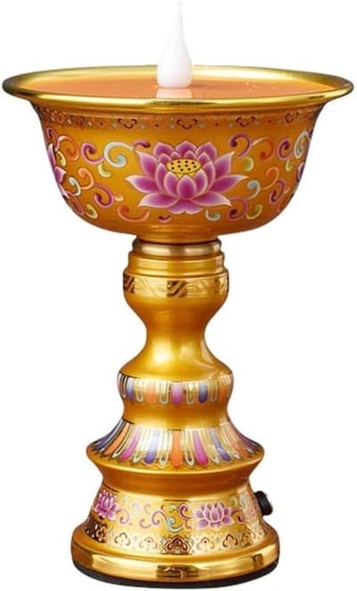 Vintage olielamp - Boeddha lamp - Decoratie verhogen - Kleurrijke LED - 17 x 10 cm - Eén kleur