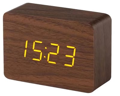 Klok - Digitale klok - Bureauklok - Tafelklok - Wekker - Digitale wekker - Wekker kind - USB-aangedreven klokken - Meerdere wekkers - Grote wekker voor de slaapkamer - Modern hout met instelbare helderheid - Meerdere alarmen - bruin
