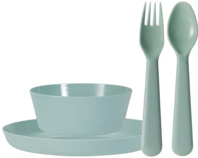 Excellent Houseware Kunststof kinderservies set - 24-delig - mintgroen - Campingservies / picknickservies - peuters
