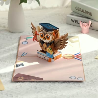 Geslaagd Wenskaart – Bruin – Diploma – Versiering – Geslaagd decoratie – Viering - Slagen – Examens – Geslaagd tekst – Decoratie - Afstudeerhoed