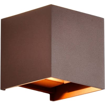 Mantra Iluminación Buitenwandlamp Davos, corten, hoekig, dimbaar aluminium