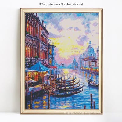 Diamant mosaïque paysage 5d diamant peinture pleine perceuse ronde scénique strass photos 20X30 gray