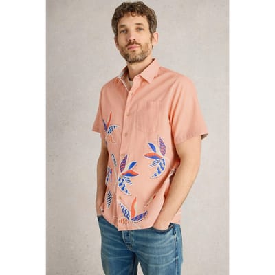 White Stuff Finsbury Leaves Printed Shirt Pink Print Taglia: M | Camicie Casual Outlet | Uomo | Rosa