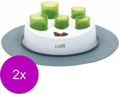 Catit Senses Digger 2.0 - Kattenspeelgoed - 2 x 14.5x24x24.5 cm Wit Groen