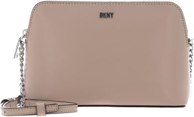 DKNY Leren Schoudertas Avondtas Bryant Sutton Dome Crossbody Bag Toffee / Silver Lichtbruin