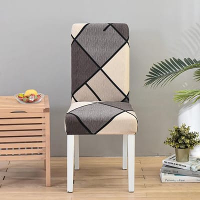 Housse de chaise d'impression extensible pour salon lavable en Machine dossier chaise siège couvre housses de chaise Restaurant Banquet gray