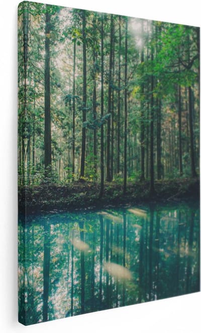Artaza Canvas Schilderij Landschap - 30x40 cm - Klein - Muurdecoratie Bos - Wanddecoratie Natuur - Kamer Accessoires Woonkamer