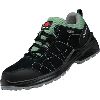 Veiligheidsschoenen voor heren zijn schokbestendig, lekbestendig en van suèdeleer met een stevige en slijtvaste zool voor werkbescherming. 36 black