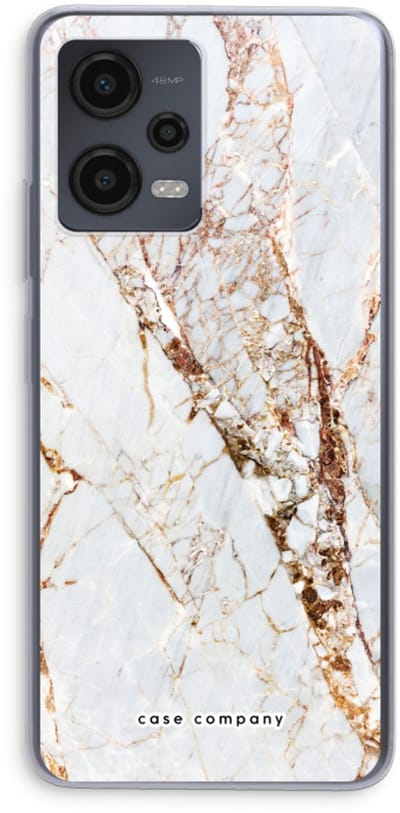 Case Company® - Hoesje geschikt voor Xiaomi Redmi Note 12 hoesje - Goud marmer - Soft Cover Telefoonhoesje - Bescherming aan alle Kanten en Schermrand