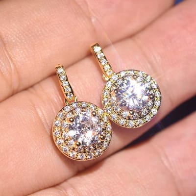 Massief S925 Sterling Zilver Dainty Vvs1 Diamanten Oorbel Voor Vrouwen Fijne Sieraden Kolczyki Orecchini Zilver 925 Sieraden Oorbellen Doos brown
