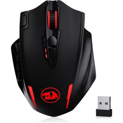 Redragon M913 MMO Draadloze Gaming Muis 12 Zijknoppen PAW3335 Sensor Dubbele Modus 45-80U Batterij 5 DPI's Ontworpen Muis