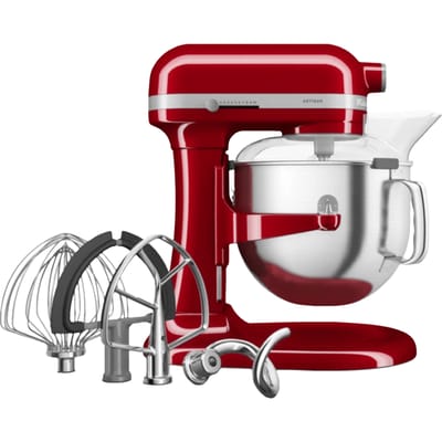 KitchenAid keukenmachine - Artisan - In hoogte verstelbare kom - 375 W - 11 snelheden - 3 RVS accessoires - 6,6L - Keizerrood
