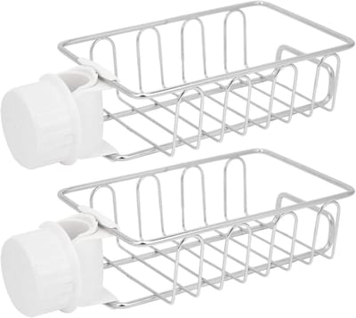SnelShoppen - 2Pcs Keuken & Badkamer Caddy Organizer - RVS Vaatwasser Rek voor Zeep, Spons en Keukenaccessoires - Duurzame Opbergmand voor Keuken en B
