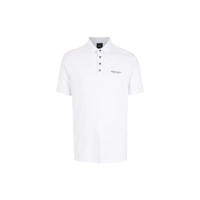 Armani Exchange SS22 Polo Manches Courtes Coupe Droite Imprimé Lettres Homme Hauts Blanc 8NZF80-Z8H4Z-1100 XL