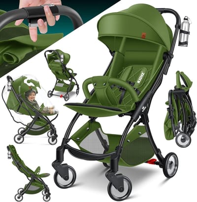 Lichte Kinderwagen Compact Opvouwbaar met 360° Wielen en Regenhoes