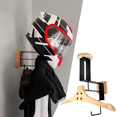 1 stuk - Tactisch wandrek - Stabiel draagvermogen - Helmhouder - Kledingrek - 38*34*20 cm - Geschikt voor fietsliefhebbers en politieagenten voor het opbergen en tentoonstellen van uitrusting - Natuurlijke houtkleur